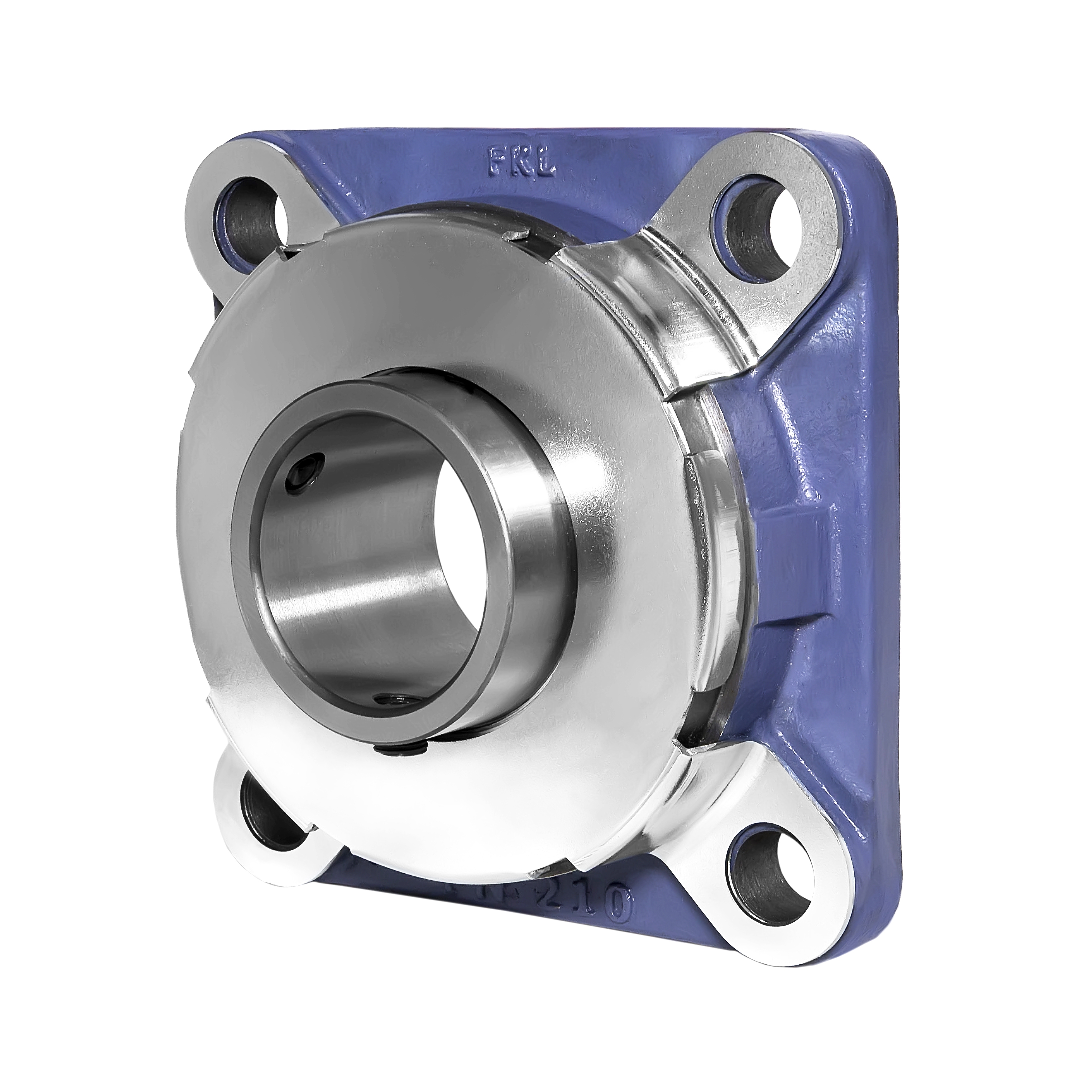 LEFN 210 2PC.H mit Blechdeckel / 4-Loch Flanschlagereinheit Sphäroguss +Deckel + W.